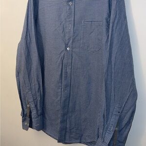 Banana Republic Navy Checkered Button Down Shirt